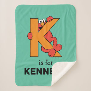 Couverture Sherpa Elmo Alphabet K Orange