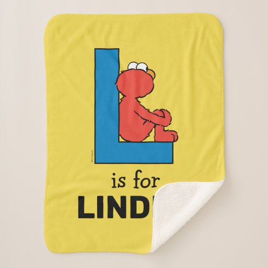 Couverture Sherpa Elmo Alphabet | L Bleu (Devant)
