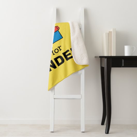 Couverture Sherpa Elmo Alphabet | L Bleu (En situation)