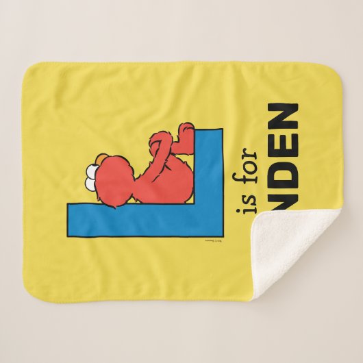 Couverture Sherpa Elmo Alphabet | L Bleu (Devant (Horizontal))
