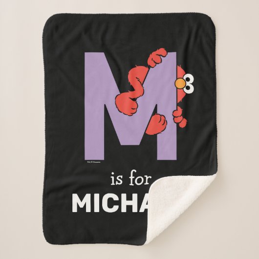 Couverture Sherpa Elmo Alphabet | M pourpre (Devant)