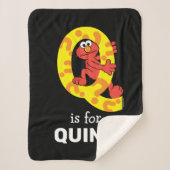 Couverture Sherpa Elmo Alphabet | Point de question Q (Devant)