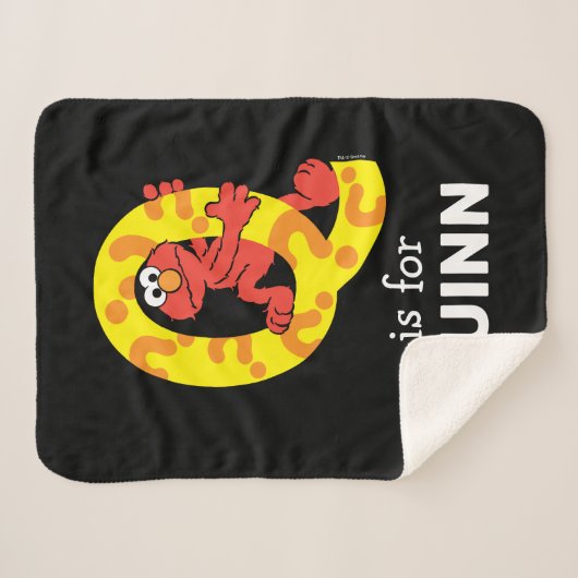 Couverture Sherpa Elmo Alphabet | Point de question Q (Devant (Horizontal))