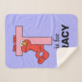 Couverture Sherpa Elmo Alphabet | T rose (Devant (Horizontal))