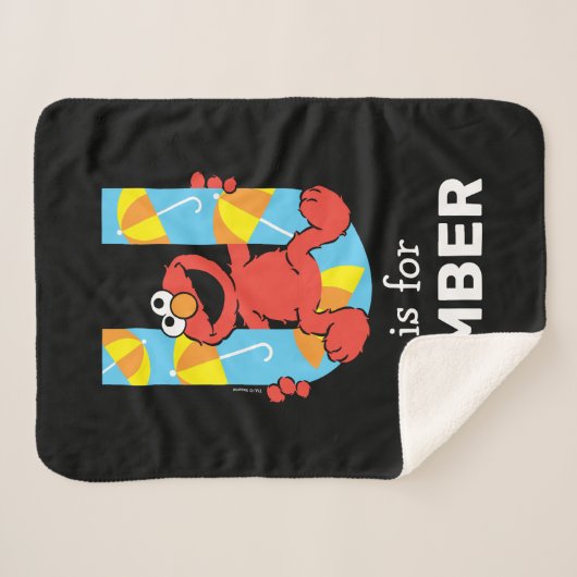 Couverture Sherpa Elmo Alphabet | U Parapluie (Devant (Horizontal))