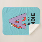 Couverture Sherpa Elmo Alphabet | Un violet (Devant (Horizontal))