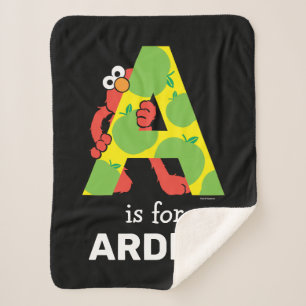 Couverture Sherpa Elmo Alphabet   Une pomme