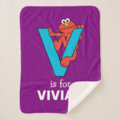 Couverture Sherpa Elmo Alphabet | V bleu (Devant)