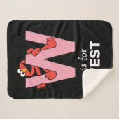 Couverture Sherpa Elmo Alphabet | W rose (Devant (Horizontal))
