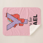 Couverture Sherpa Elmo Alphabet | Y Violet (Devant (Horizontal))