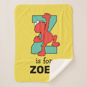 Couverture Sherpa Elmo Alphabet   Z TURQUOISE