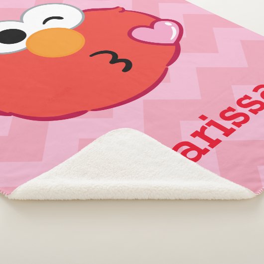 Couverture Sherpa Elmo Face Jeter un baiser | Ajouter Votre Nom (3/4)