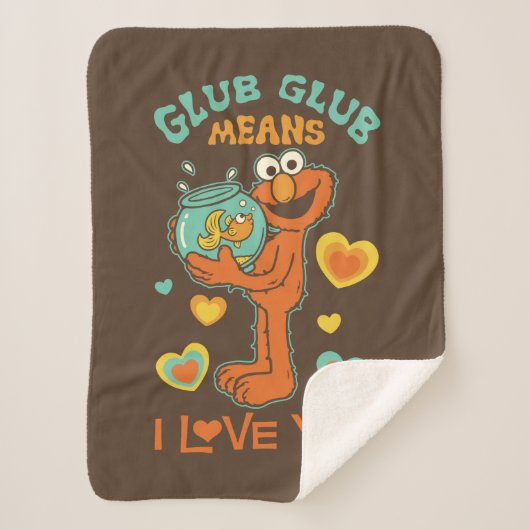 Couverture Sherpa Elmo Holding son poisson rouge animal (Devant)