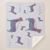 Couverture Sherpa Embossed Indigo Gradient Paw Print Dog Outline (Devant)
