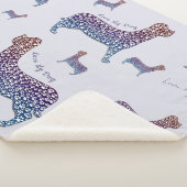 Couverture Sherpa Embossed Indigo Gradient Paw Print Dog Outline (3/4)