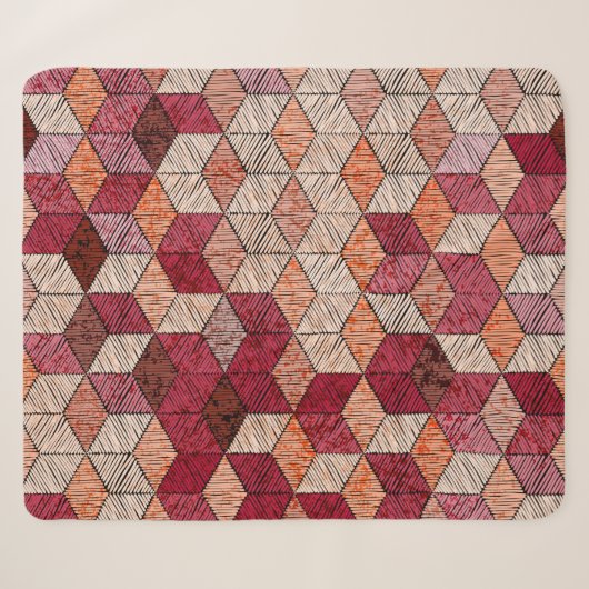 Couverture Sherpa Embroidered patchwork seamless pattern. Bohemian. (Devant (Horizontal))