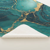 Couverture Sherpa Emerald Green et Gold Sherpa Blanket Bliss (3/4)