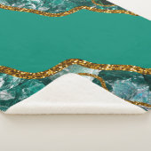 Couverture Sherpa Emerald Green & Gold Agate Parties scintillant (3/4)