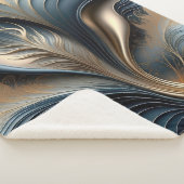 Couverture Sherpa Emerald Whisper - Art Abstrait Turquoise et or (3/4)