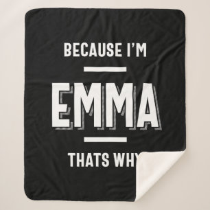 Couverture Sherpa Emma Nom Femme Personnalisée Fille