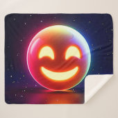 Couverture Sherpa Emoji Orb Joyeux (Devant (Horizontal))