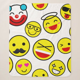 Couverture Sherpa émoticônes clowns