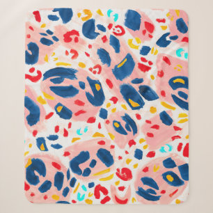 Couverture Sherpa Empreinte de léopard : aquarelle peinte à la main.