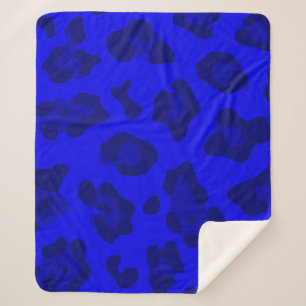 Couverture Sherpa empreinte de léopard bleu