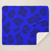 Couverture Sherpa empreinte de léopard bleu (Devant (Horizontal))