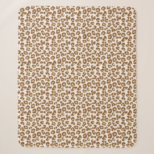 Couverture Sherpa Empreinte de léopard de neige, beige, tan et crème (Devant)