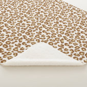 Couverture Sherpa Empreinte de léopard de neige, beige, tan et crème (3/4)