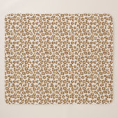 Couverture Sherpa Empreinte de léopard de neige, beige, tan et crème (Devant (Horizontal))