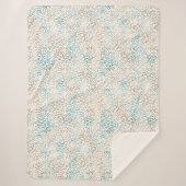 Couverture Sherpa Empreinte de léopard Gold turquoise (Devant)