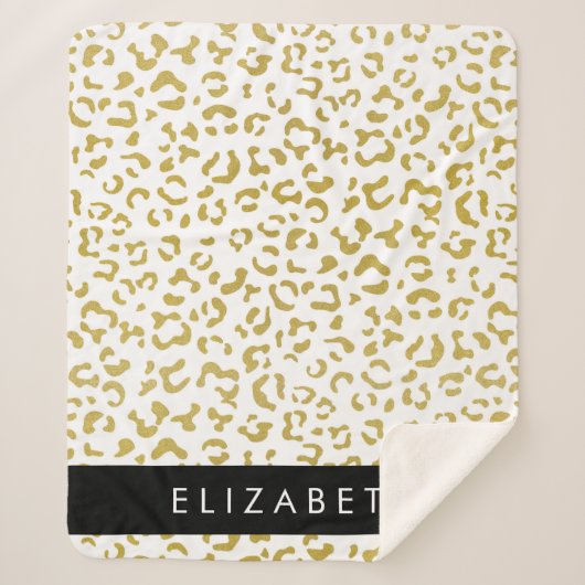 Couverture Sherpa Empreinte de léopard, Leopard d'or, Parties scinti (Devant)