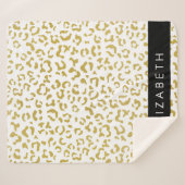 Couverture Sherpa Empreinte de léopard, Leopard d'or, Parties scinti (Devant (Horizontal))