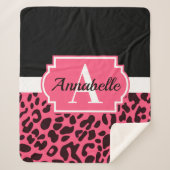 Couverture Sherpa Empreinte de léopard rose (Devant)