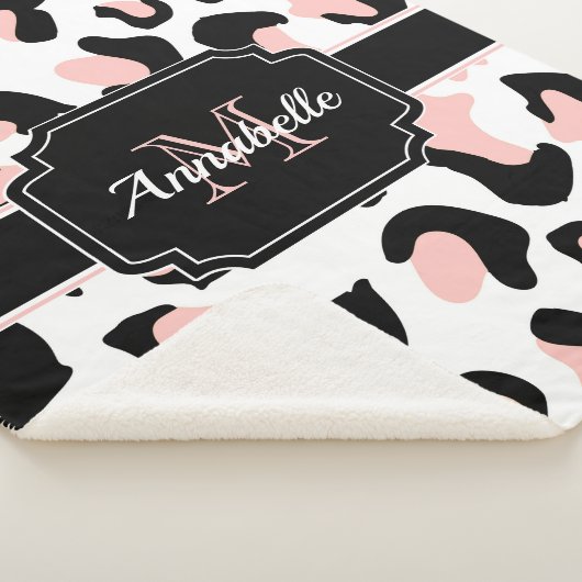 Couverture Sherpa Empreinte de léopard rose (3/4)