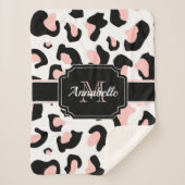 Couverture Sherpa Empreinte de léopard rose (Devant)