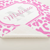 Couverture Sherpa Empreinte de léopard rose (3/4)