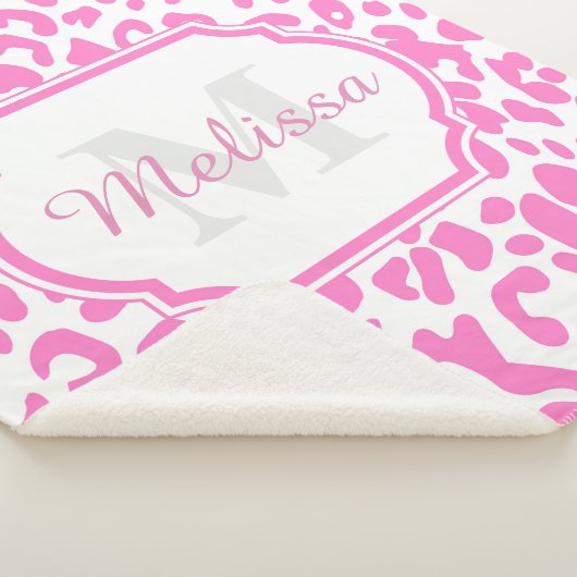 Couverture Sherpa Empreinte de léopard rose (3/4)