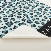 Couverture Sherpa Empreinte de léopard, Spots, Leopard Bleu, Votre N (3/4)