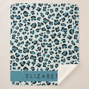 Couverture Sherpa Empreinte de léopard, Spots, Leopard Bleu, Votre N
