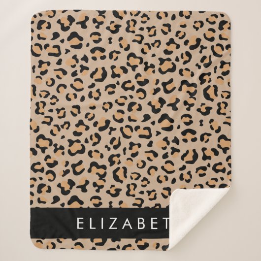 Couverture Sherpa Empreinte de léopard, Spots, Leopard Brown, Votre (Devant)