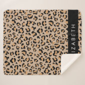 Couverture Sherpa Empreinte de léopard, Spots, Leopard Brown, Votre (Devant (Horizontal))