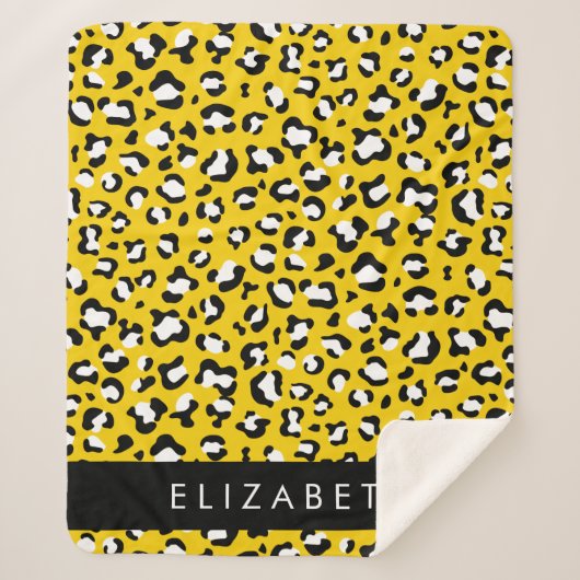 Couverture Sherpa Empreinte de léopard, Spots, Leopard Jaune, Votre (Devant)