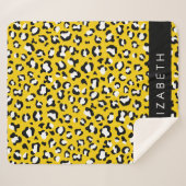 Couverture Sherpa Empreinte de léopard, Spots, Leopard Jaune, Votre (Devant (Horizontal))