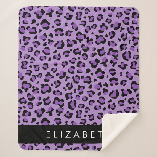 Couverture Sherpa Empreinte de léopard, Spots, Leopard Violet, Votre (Devant)