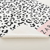 Couverture Sherpa Empreinte de léopard, Spots, Noir Et Blanc, Votre (3/4)