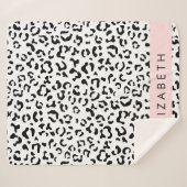 Couverture Sherpa Empreinte de léopard, Spots, Noir Et Blanc, Votre (Devant (Horizontal))