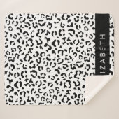 Couverture Sherpa Empreinte de léopard, Spots, Noir Et Blanc, Votre (Devant (Horizontal))